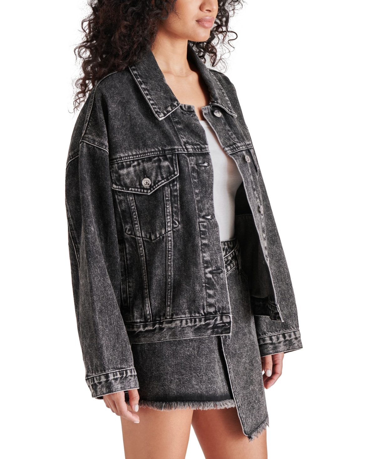 Shop Steve Madden Women's Sienna Denim Jacket In Black