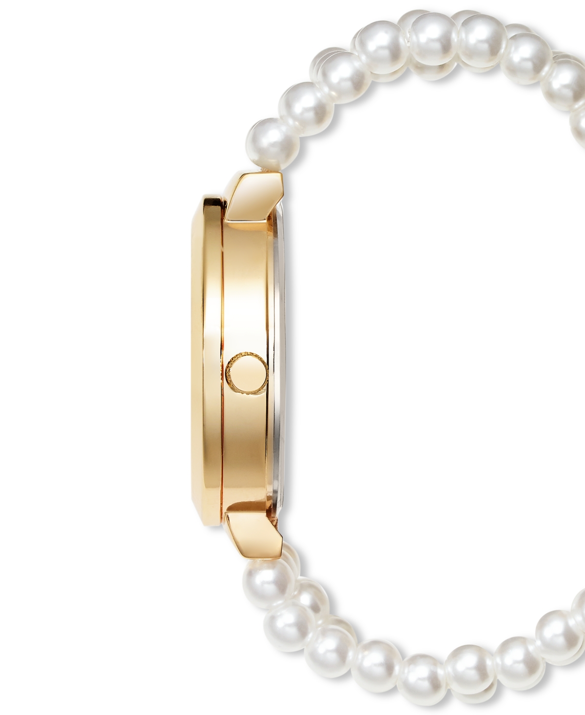 Shop Inc International Concepts Women's White Imitation Pearl Bracelet Watch 38mm, Created For Macy's