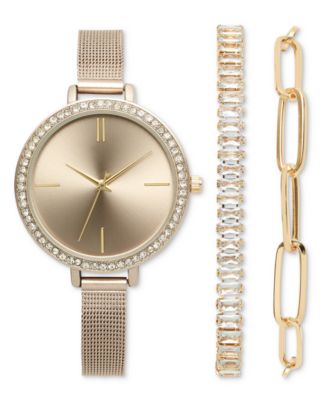 I.N.C. International Concepts - Women's Gold-Tone Mesh Bracelet Watch 38mm Gift Set