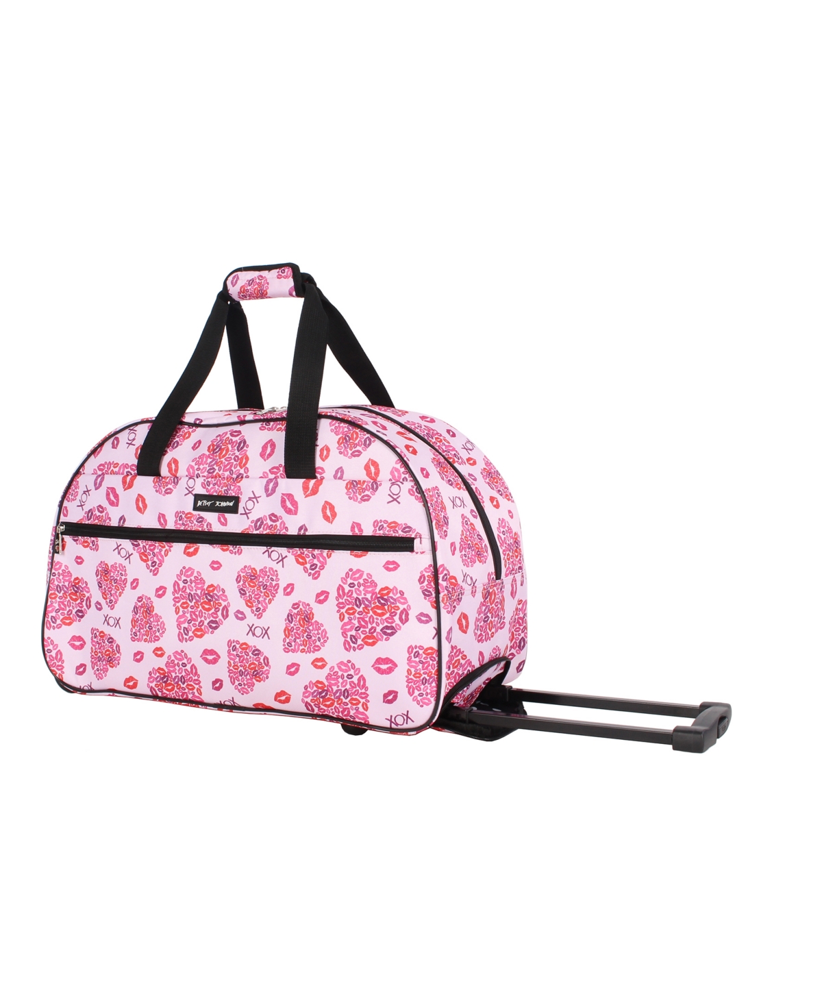 Betsey Johnson Carry-on Softside Rolling Duffel Bag In Lips Xox