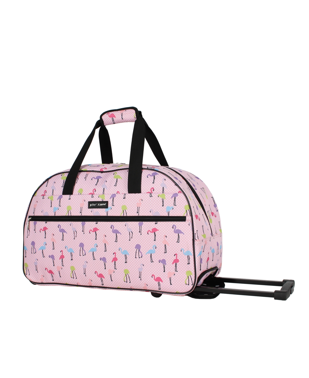 Betsey Johnson Carry-on Softside Rolling Duffel Bag In Flamingo Parade
