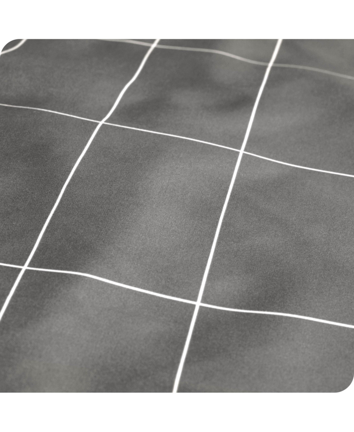 Bare Home Ultra-Soft Double Brushed Flat Top Sheet - Grid - grey/white