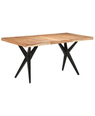 Dining Table 63"x31.5"x29.9" Solid Acacia Wood