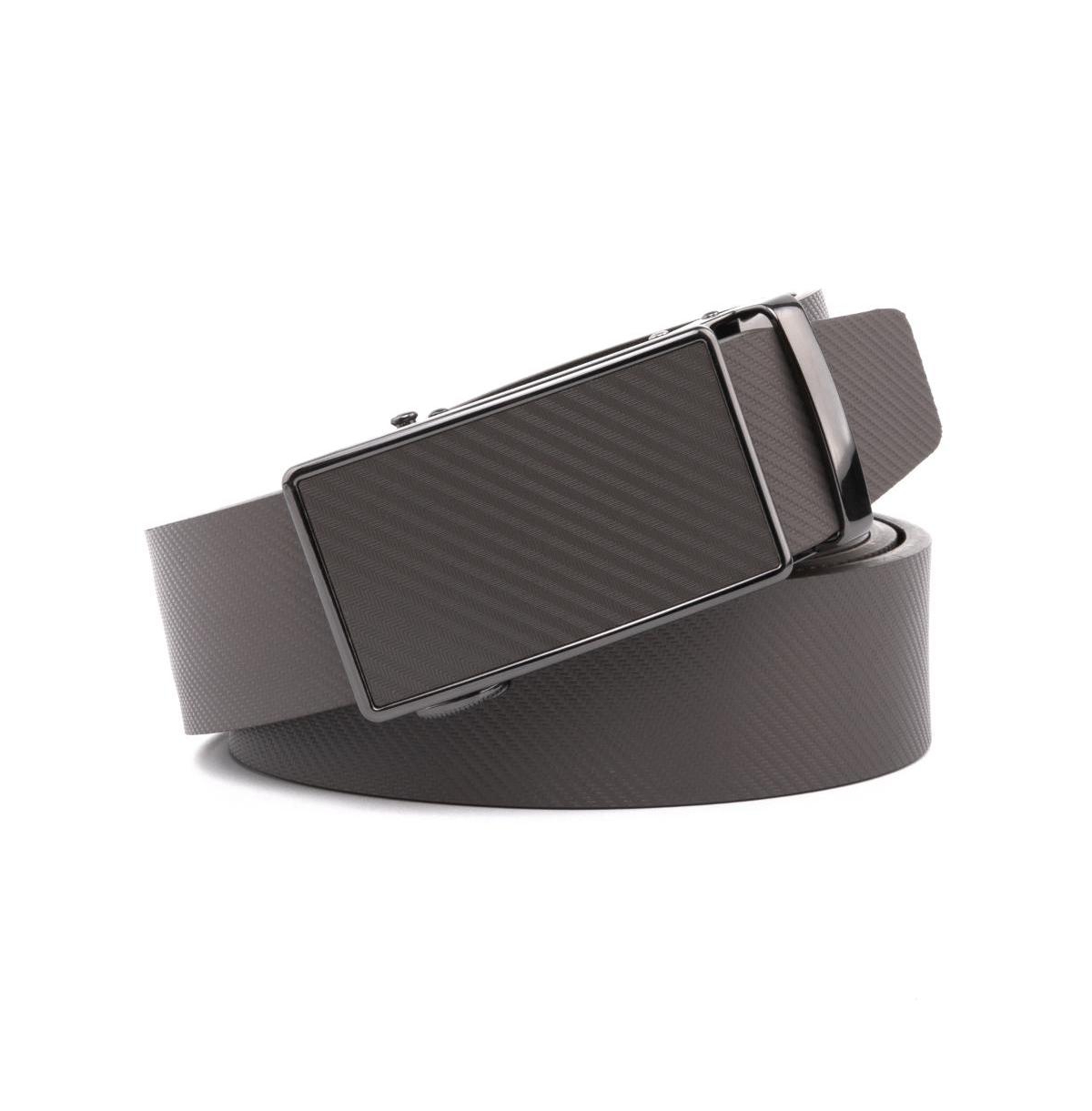 Men's Sliding Buckle Adjustable Leather Ratchet Belt - Skyblue