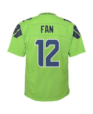 Big Boys 12th Fan Neon Green Seattle Seahawks Game Jersey