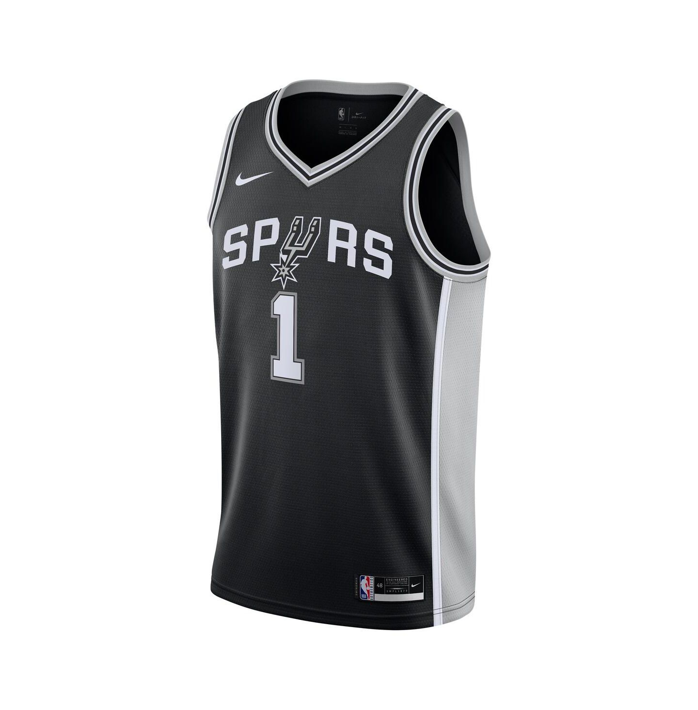 Детская джерси Nike Victor Wembanyama San Antonio Spurs Swingman Icon Edition, Black — фото 3