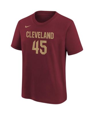 Big Boys Donovan Mitchell Wine Cleveland Cavaliers Icon Edition Name and Number T-shirt