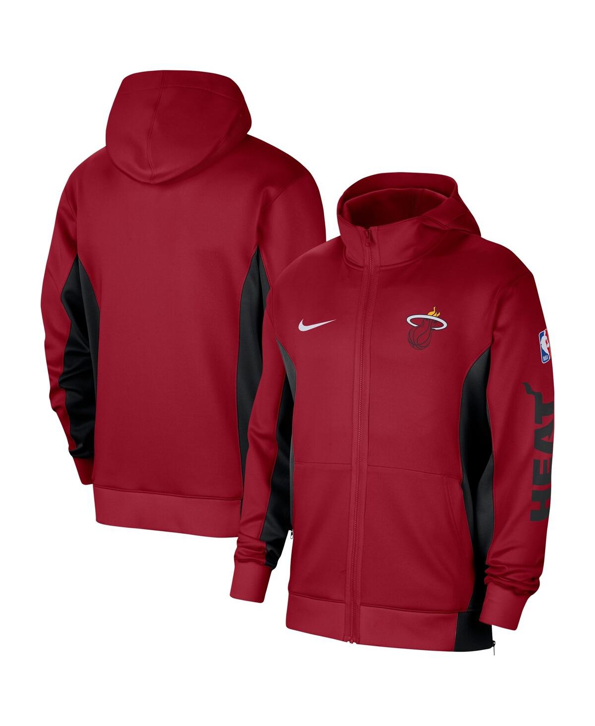 Shop Nike Men's  Red Miami Heat 2023/24 Authentic Showtime Full-zip Hoodie