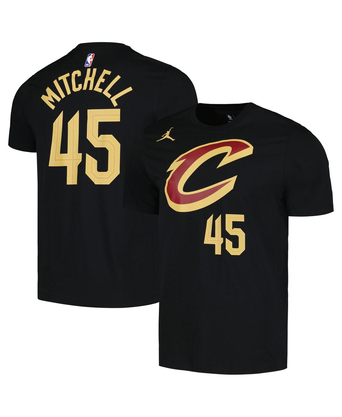 Men's Jordan Donovan Mitchell Black Cleveland Cavaliers 2022/23 Statement Edition Name and Number T-shirt - Black