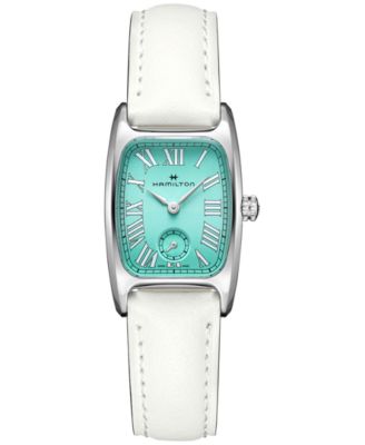 Hamilton - Women's Swiss American Classic Small Second White Leather Strap Watch 24x27mm