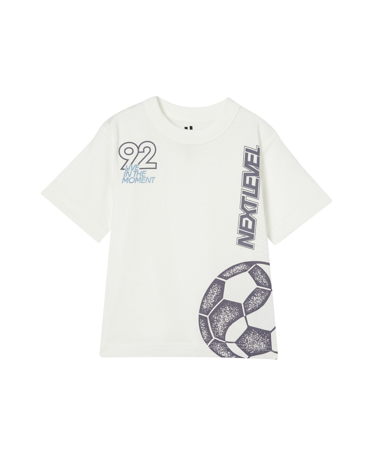 Cotton On Kids' Big Boys Jonny Short Sleeve Print T-shirt In Vanilla,next Level Soccer