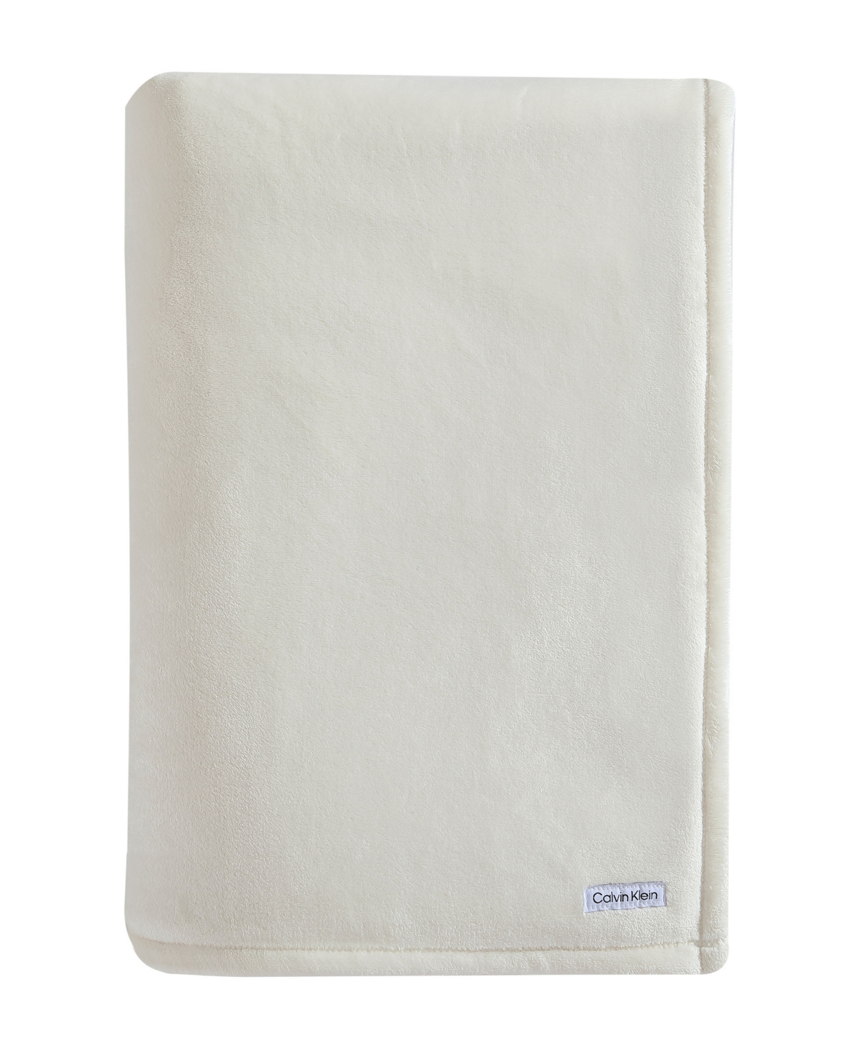 Calvin Klein Core Plush Solid Blanket, Twin In Ivory