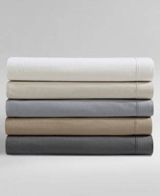 Calvin Klein Washed Percale Cotton Solid Sheet Sets In White