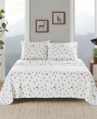 Printed Cotton Flannel 4-Pc. Sheet Set, Full
