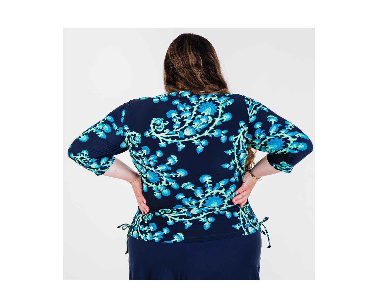 Plus Size 3/4 Sleeve Rash Guard UPF 50+ Margaux Swim Top