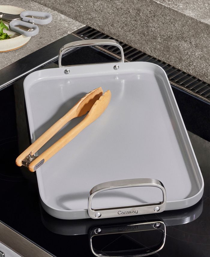 Caraway Non-Stick Ceramic-Coated 20 Double Burner Griddle - Ivory/Cream