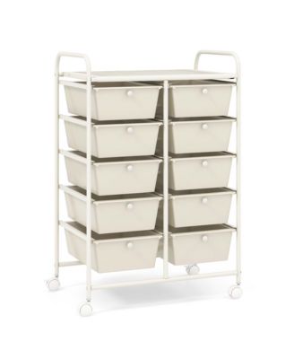 10-Drawer Storage Cart Utility Rolling Trolley Kitchen Organizer
