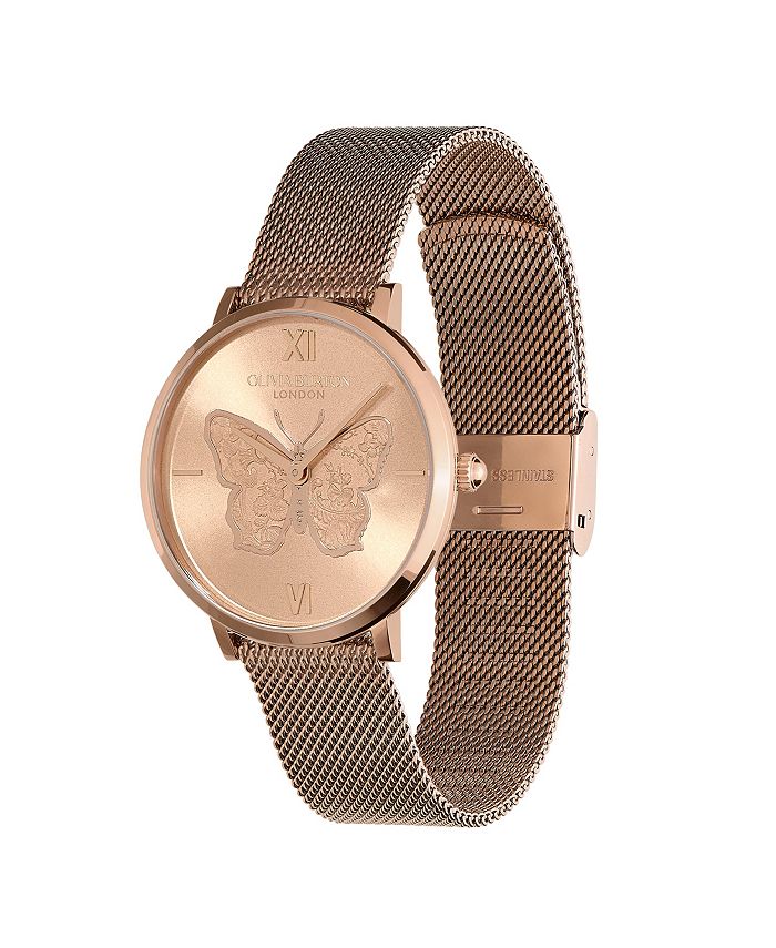 Olivia Burton Women's Signature Butterfly Rose GoldTone Stainless