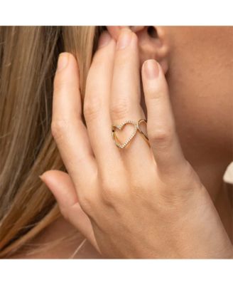 Mae Triple Heart Statement Adjustable Ring