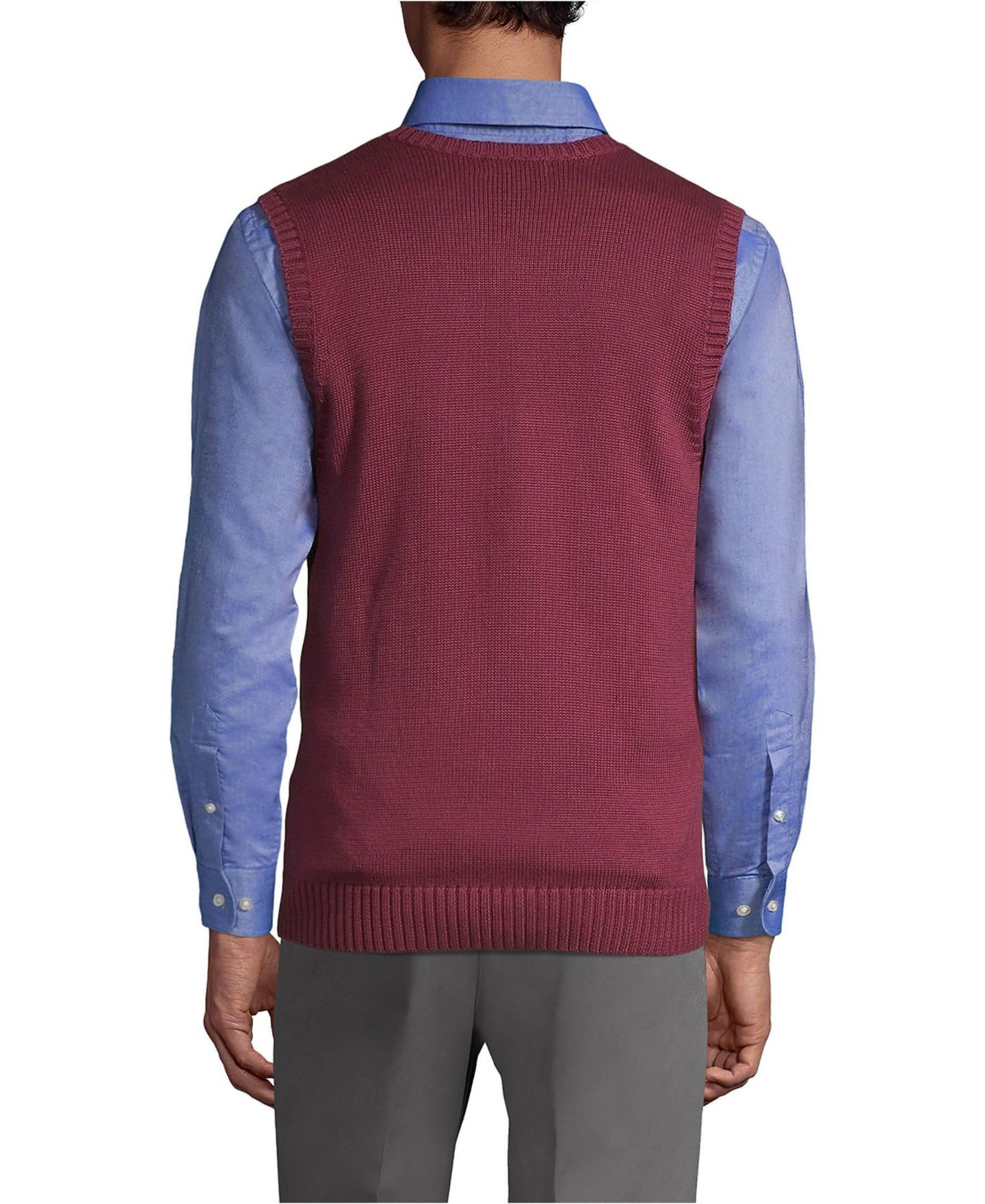 Мужской жилет Lands' End Legacy Vest, цвет: Бордовый — фото 3