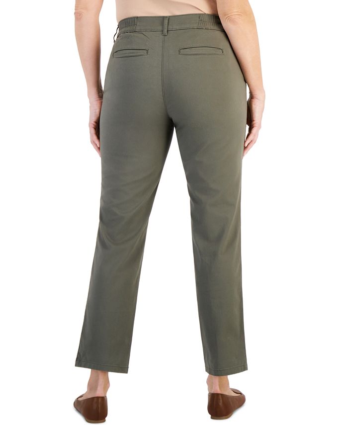 Style & Co Women's Mid-Rise Straight Leg Chino Pants, Created for Macy ...