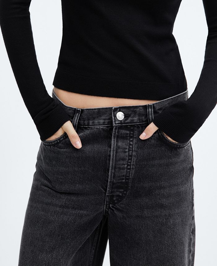 MANGO Women's High-Waist Wide Leg Jeans - Macy's