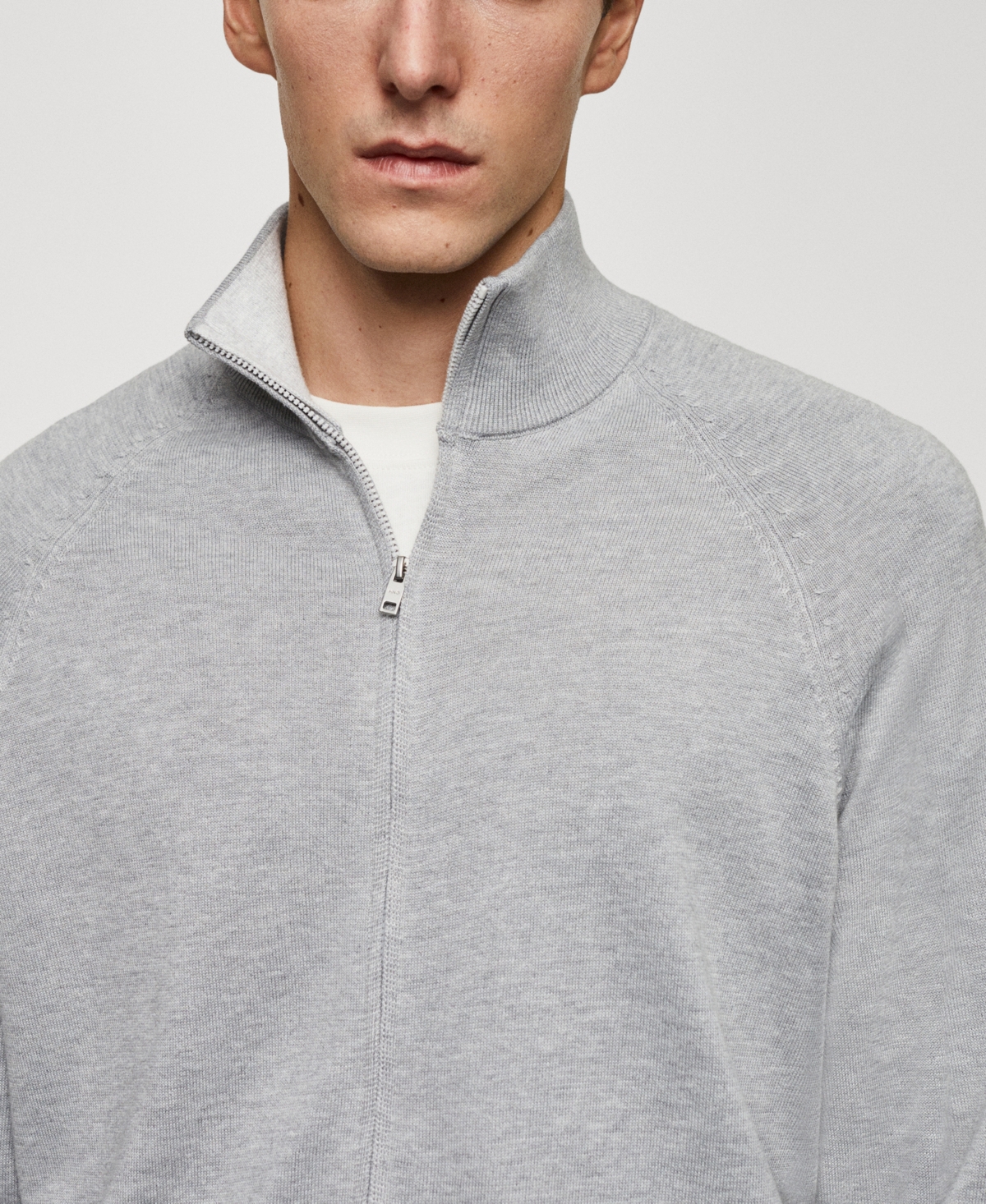 Mango Men's Zipped Cotton Cardigan