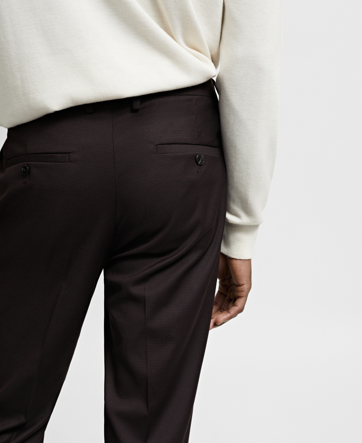Shop Mango Men's Stretch Fabric Super Slim-fit Suit Pants In Burgundy