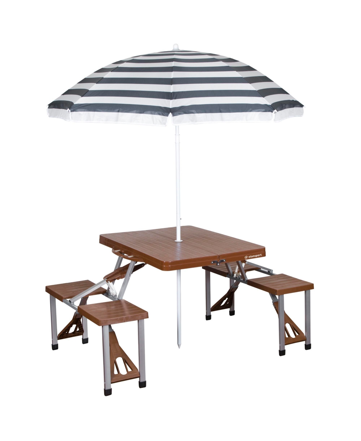 Stan sport Picnic Table and Umbrella Combo - 615-45 Brown - Brown