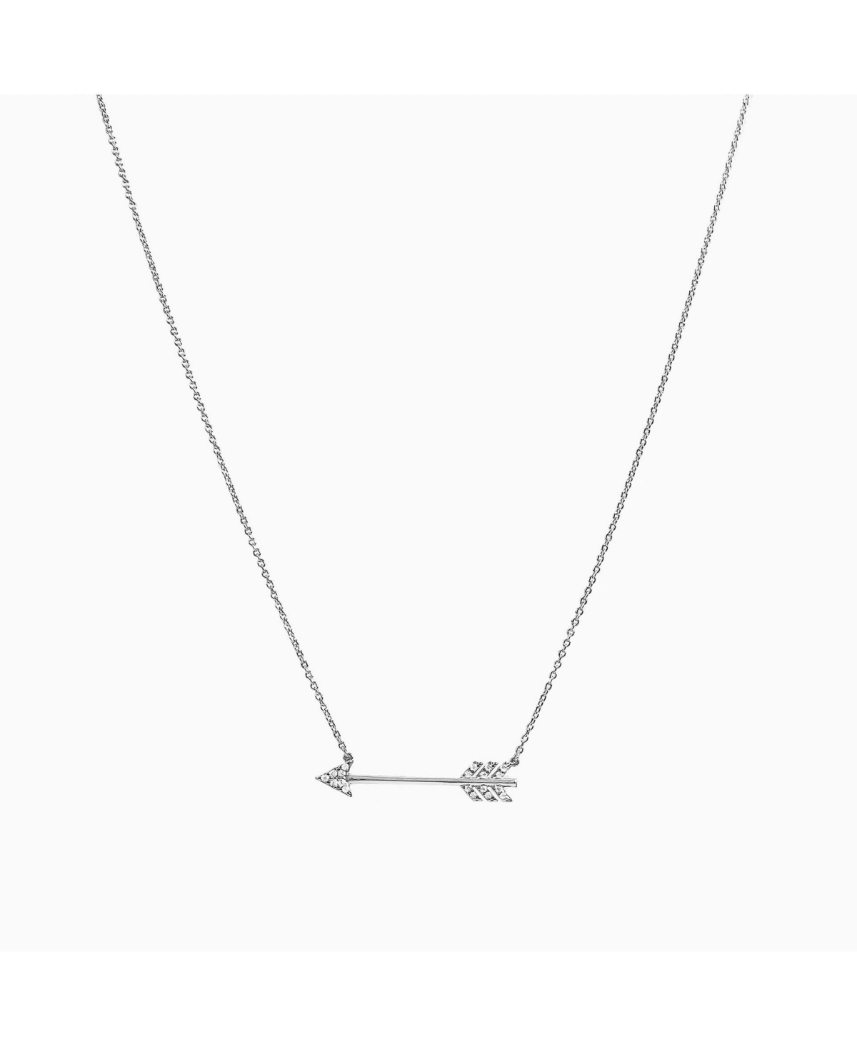 Chevron Arrow Pendant Necklace - Silver