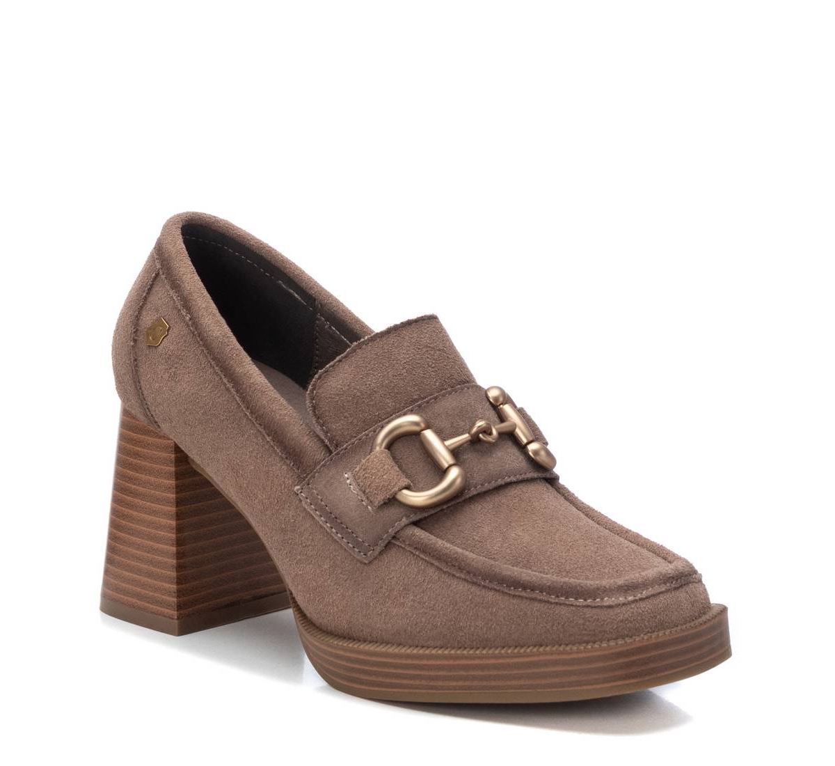 Carmela Collection, Women's Suede Heeled Loafers By Xti