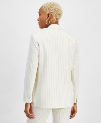Bar III Women's Pinstripe Single-Breasted Blazer, Created for Macy's
