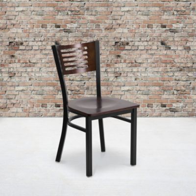 Decorative Slat Back Metal Restaurant Dining Chair