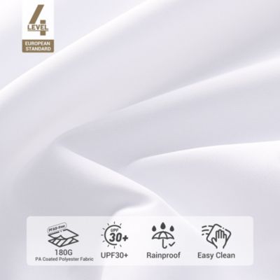 9FT Wooden Patio Umbrella UV30+ for Beach Pool Wedding Party Table Market Garden Yard Hotel Deck Cafe White