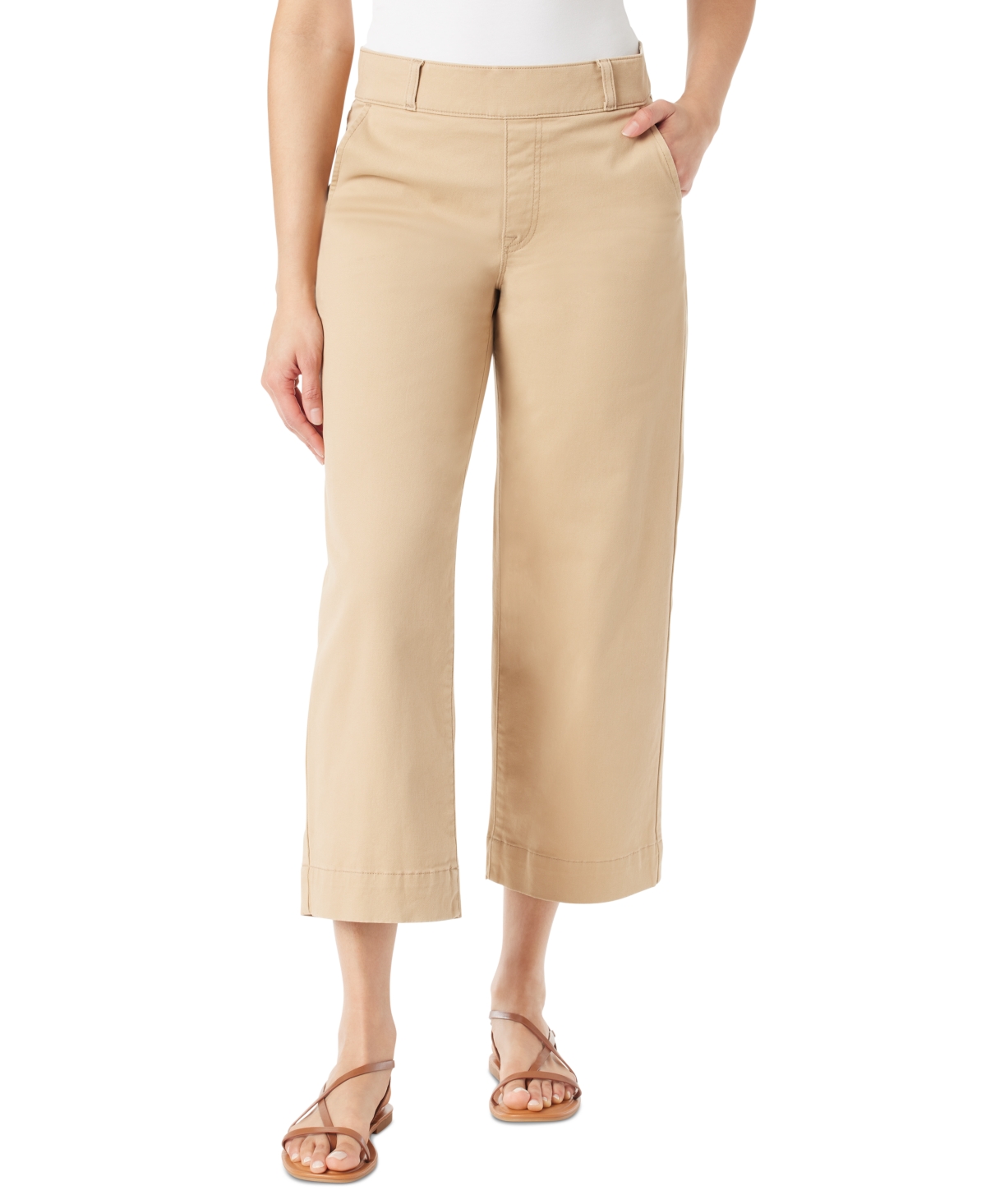 Shop Gloria Vanderbilt Petite Amanda Shape Effect Wide-leg Crop Jeans In Midnight Navy