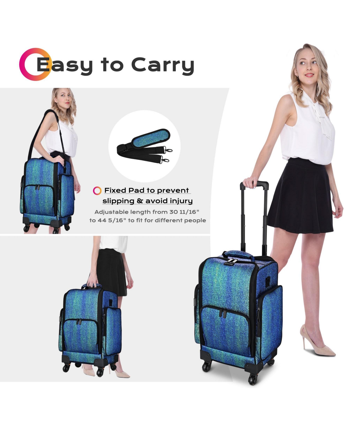 Byootique Soft Sided Rolling Makeup Train Case Cosmetic Organizer Trolley Artist