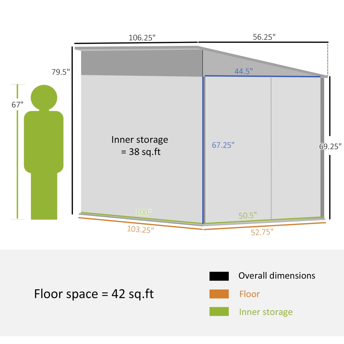 Outsunny 5' x 9' Metal Outdoor Storage Shed with Base Lockable Doors,- White