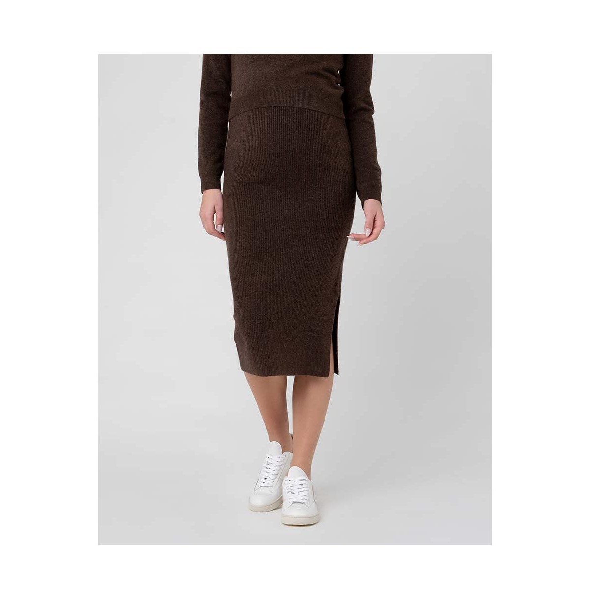 Maternity Ripe Dani Knit Skirt Chocolate - Chocolate