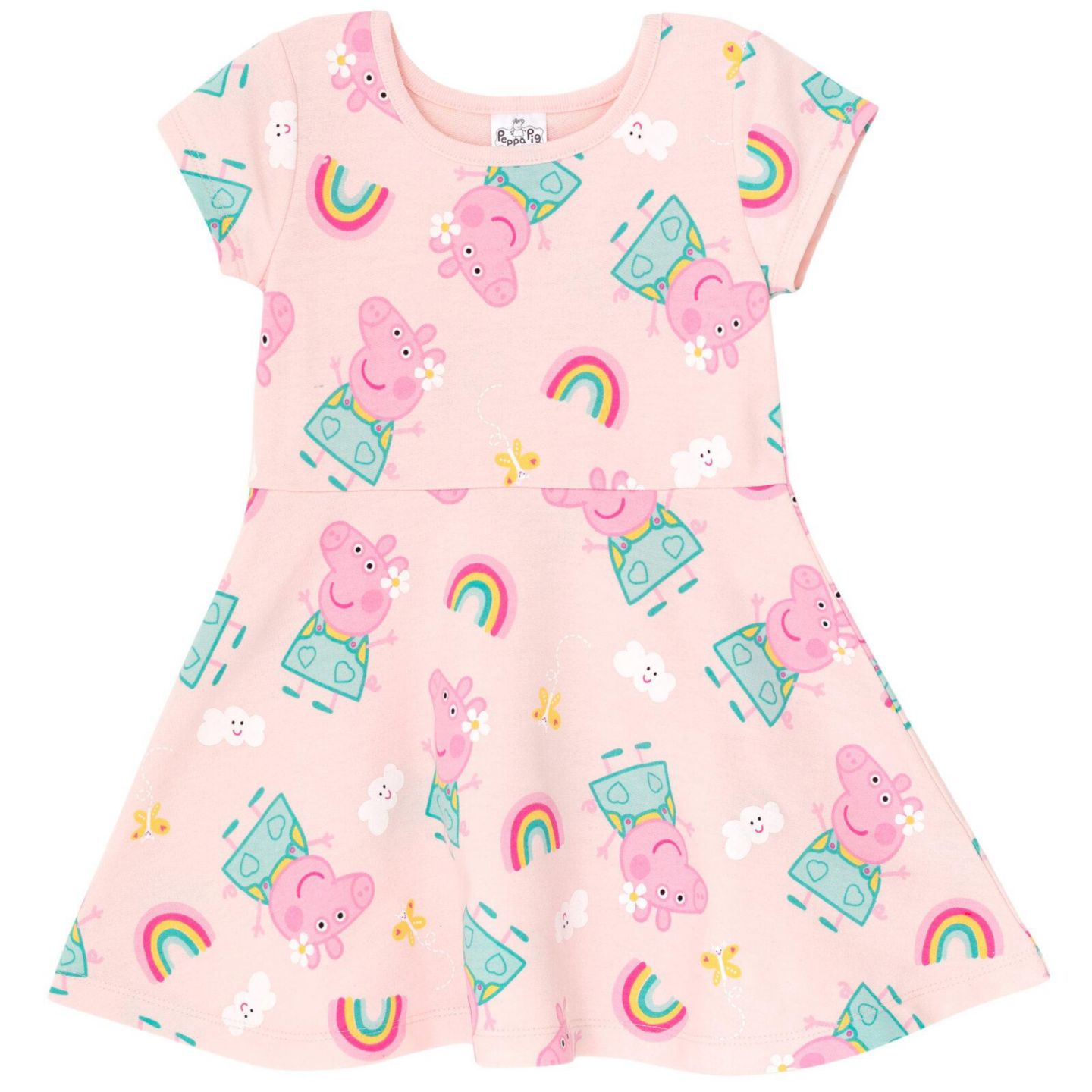 Платье Peppa Pig French Terry Skater Dress для девочек-малышей, цвет: Розовый — фото 1