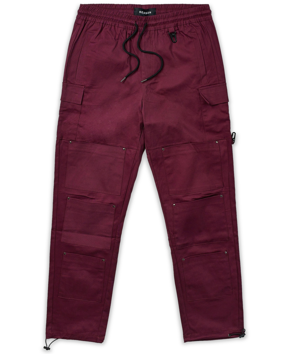 Reason Men's Luther Utility Cargo Pants In Burgundy
