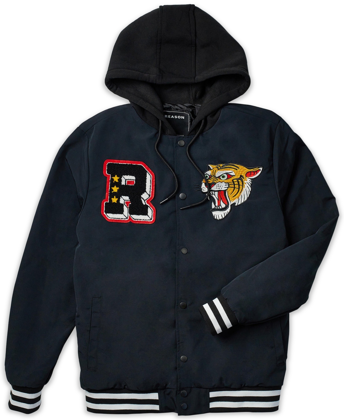 Reason Men's Tigers Varsity Hooded Jacket In Black