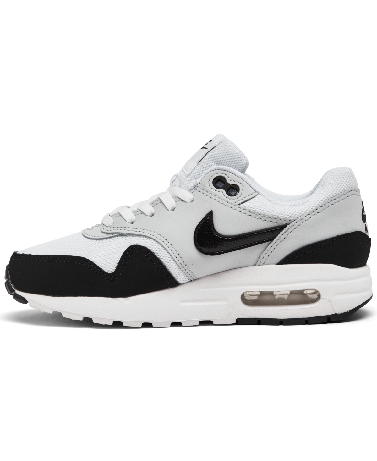 Nike Big Kids Air Max 1 Casual Sneakers from Finish Line - Pure Platinum, Black