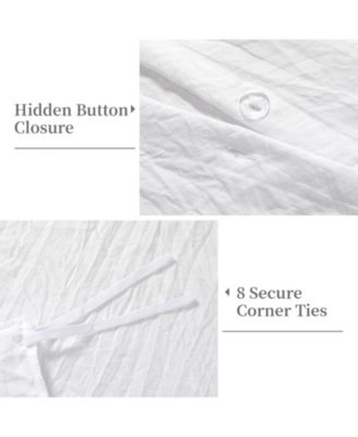 Soft Washed Microfiber Ruffle Duvet Cover Set, Queen