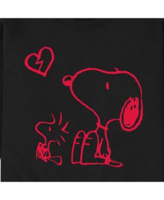 Men's Snoopy Peanuts Long Sleeve Crew Fleece Sweatshirt