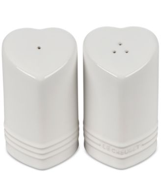 Stoneware Figural Heart Salt and Pepper Shakers, Set of 2
