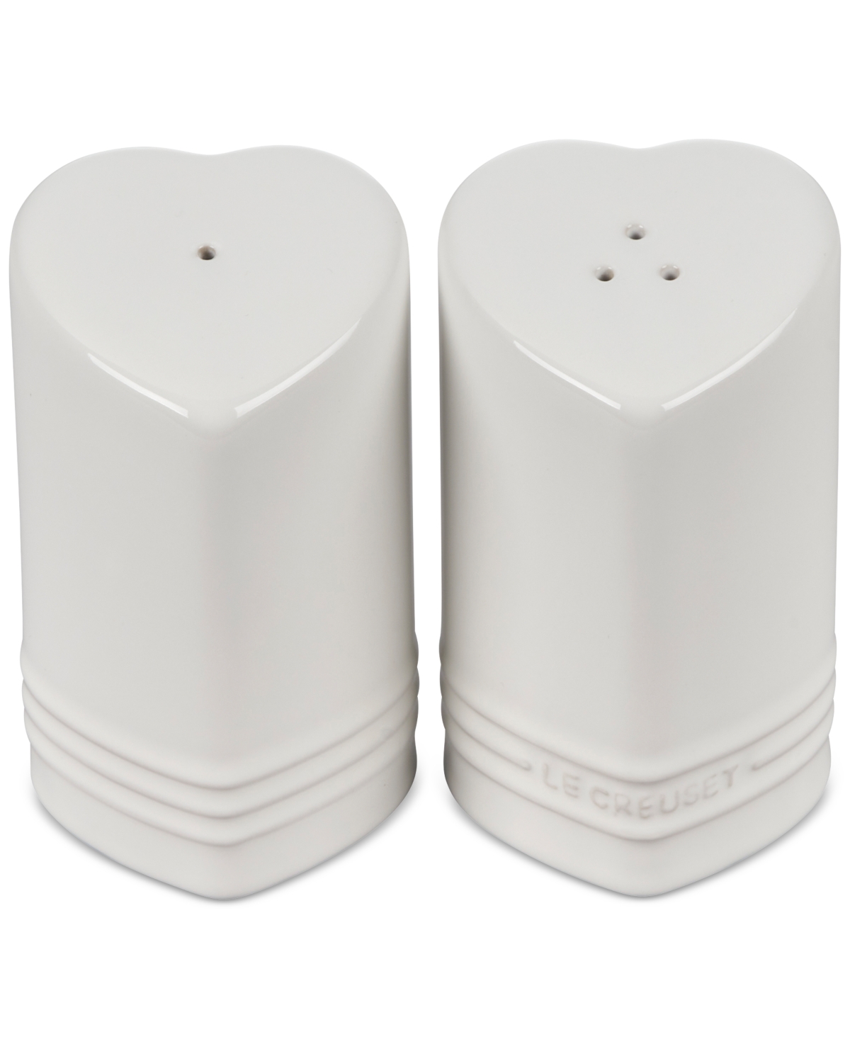 Le Creuset Stoneware Figural Heart Salt and Pepper Shakers, Set of 2