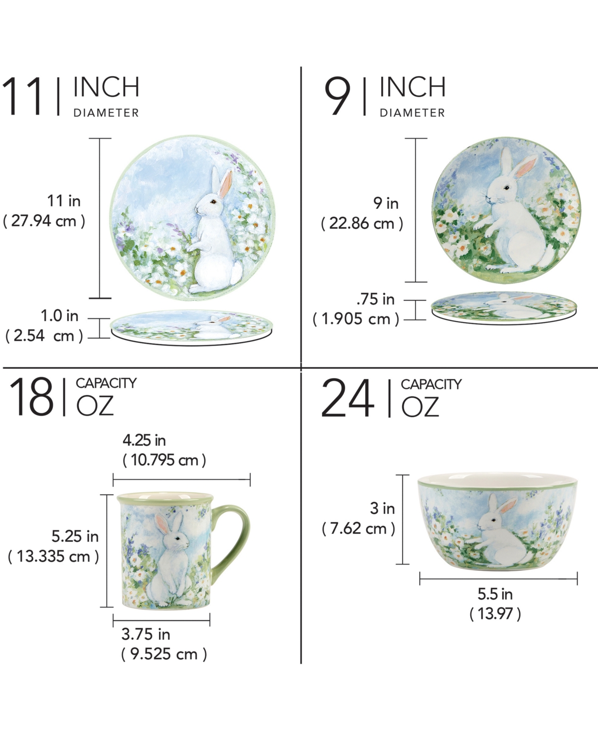 Certified International Easter Morning 16-pc. Dinnerware Set In Blue