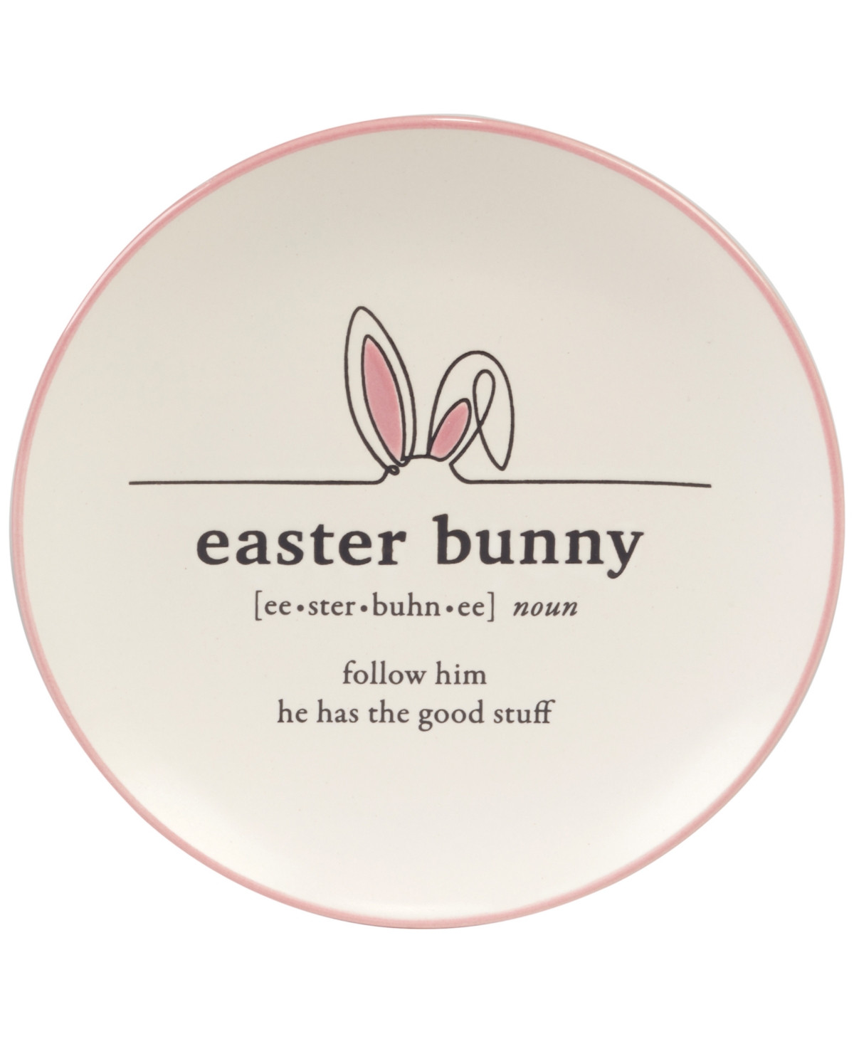 Certified International Easter Words Canape Plates, Set Of 4 In Pink