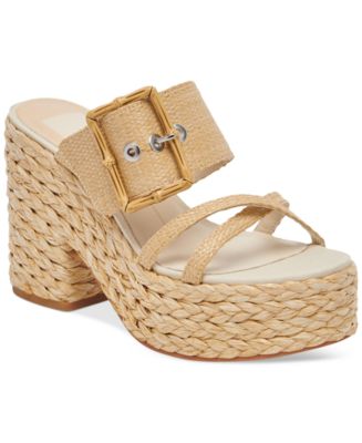 Dolce Vita Women's Edwina Buckle Detailed Wedge Sandals - Macy's