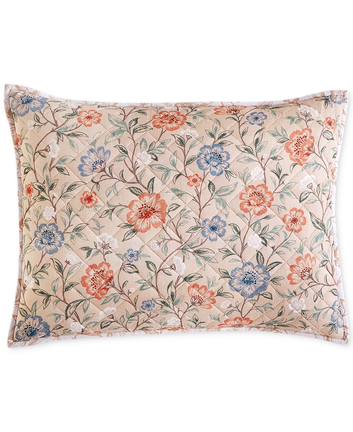 Charter Club Garden Floral Sham, Standard, Created For Macy's In Tan